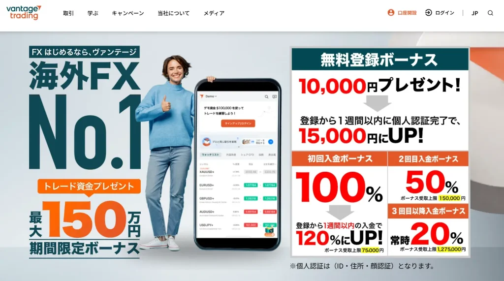 VantageTradingのボーナス